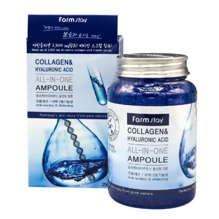 Cыворотка для лица Farmstay Collagen & Hyaluronic Acid ALL-IN-ONE AMPOULE 250 мл